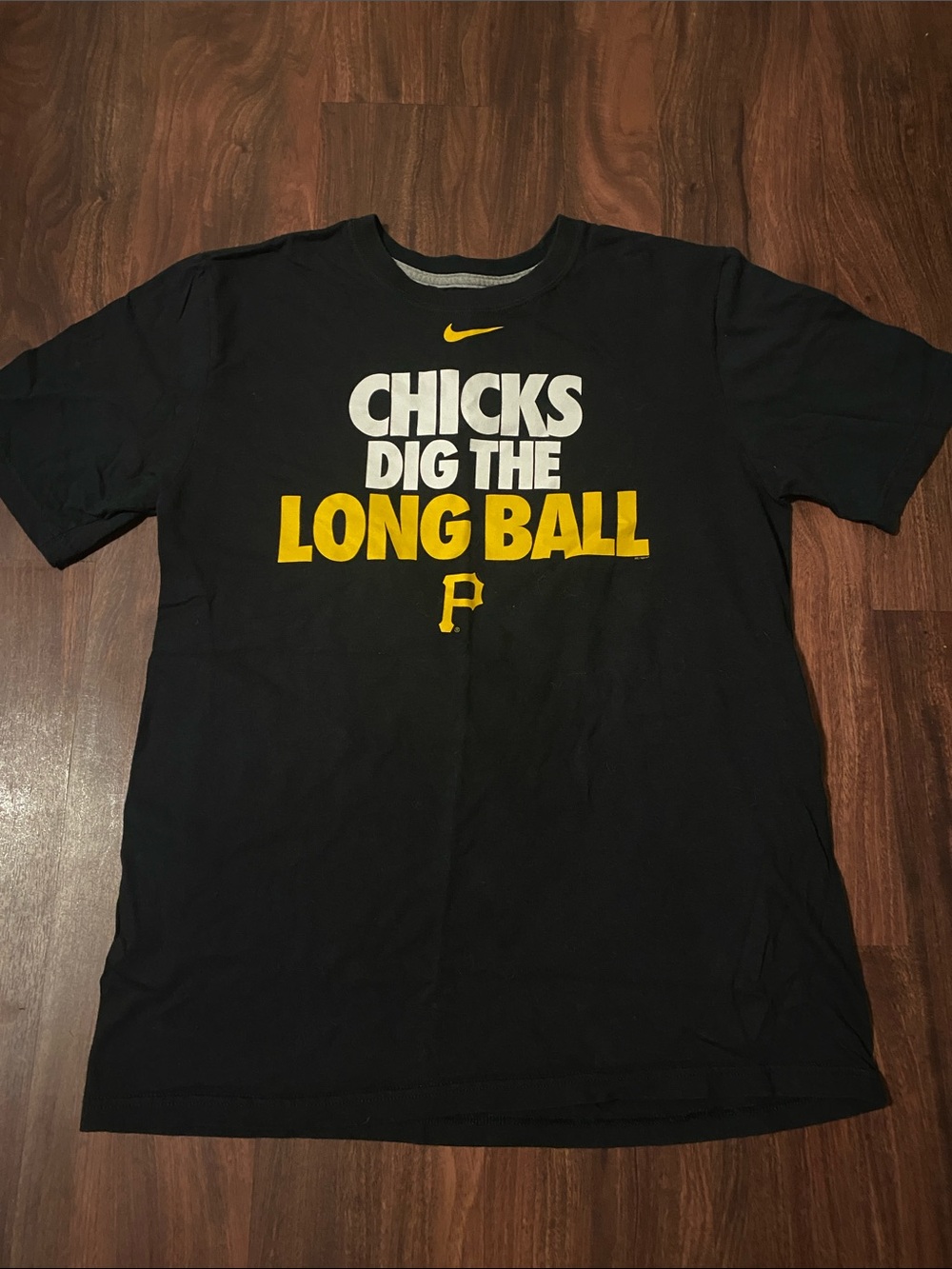 Nike Black Tee with White and Yellow Graphic